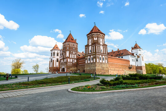 Mir, Belarus - April 22, 2025: The Mir castle in Belarus