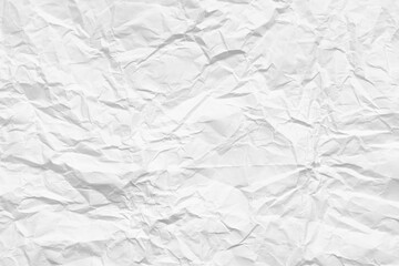White Crumpled Paper Texture Background
