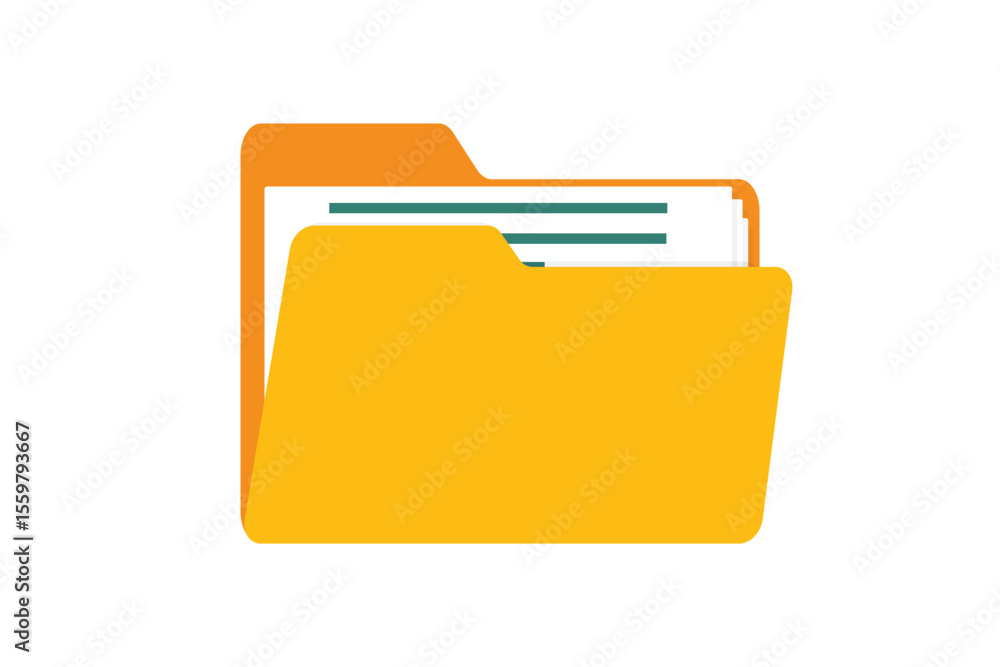 Aufkleber office folder icon file folder icon document file storage office folder icon with documents. vector 