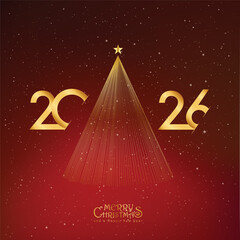 2026 Happy New Year design vector. trendy new year 2025 design template. and merry Christams 