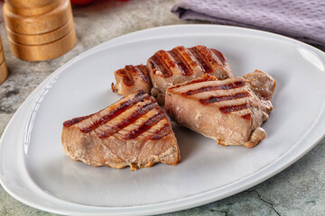 Gourmet Grilled tuna fish steak