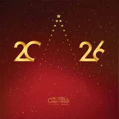 2026 Happy New Year design vector. trendy new year 2025 design template. and merry Christams 