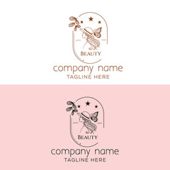 natural beauty logo design for cosmetic brand. spa logo. salon logo.