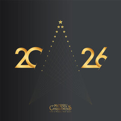 2026 Happy New Year design vector. trendy new year 2025 design template. and merry Christams 