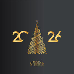 2026 Happy New Year design vector. trendy new year 2025 design template. and merry Christams 
