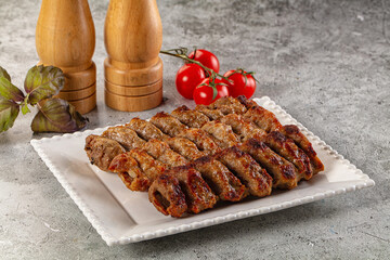 Grilled kebab minced meat barbecue