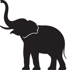 Silhouetted Elephant in a Powerful Pose