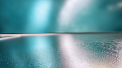 Smooth Metallic Surface with Turquoise Background