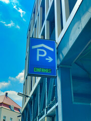 The Entrance Signage for the Parking Structure includes a Clear Directional Indicator to assist...