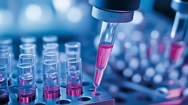Visual representation of vaccine testing processes in laboratory settings - Powered by Adobe
