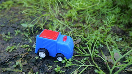 Children's toy vehicles explore rainforest trails, inspiring adventure, imagination, and outdoor jungle play experiences.