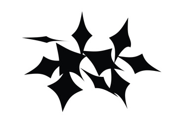Black abstract starburst shape white graphic