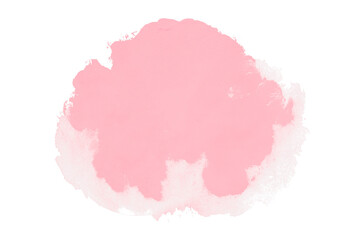 Bright pink watercolor or ink stain with watercolor marks. Brush strokes and watercolor splashes set on transparent background.