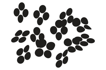 Scattered black oval shapes abstract
