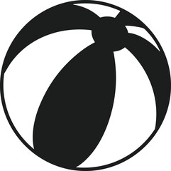 Silhouette of Classic Beach Ball Vector in Minimal Style