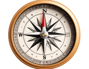 Compass navigation, transparent background.