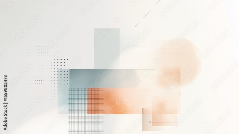Poster abstract design featuring soft shapes and warm colors in a minimalist style to inspire creativity an