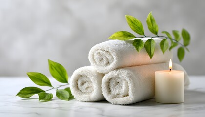 Spa retreat decorated with candles and towels background