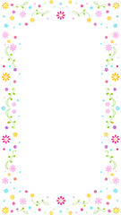 Floral Frame Delight: An elegant illustration showcases a charming frame adorned with delicate flowers, capturing the essence of spring in a burst of color and intricate design.