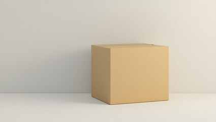 Premium Packaging Box Mockup with Soft Shadow and Clear Reflection for Branding Presentation