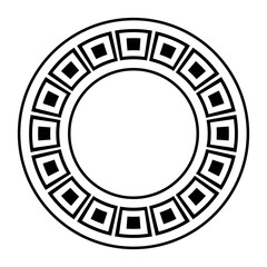 African, egyptian ethnic round ornament. Circular decorative element. Oval frame. Oriental round frame. Circular pattern. Typical egyptian, assyrian, greek motives. Template for laser cutting