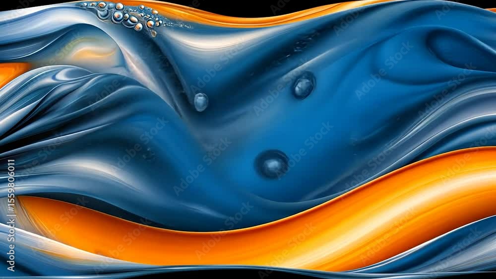 Poster abstract waves of color