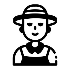 A linear style icon depicting farmer
