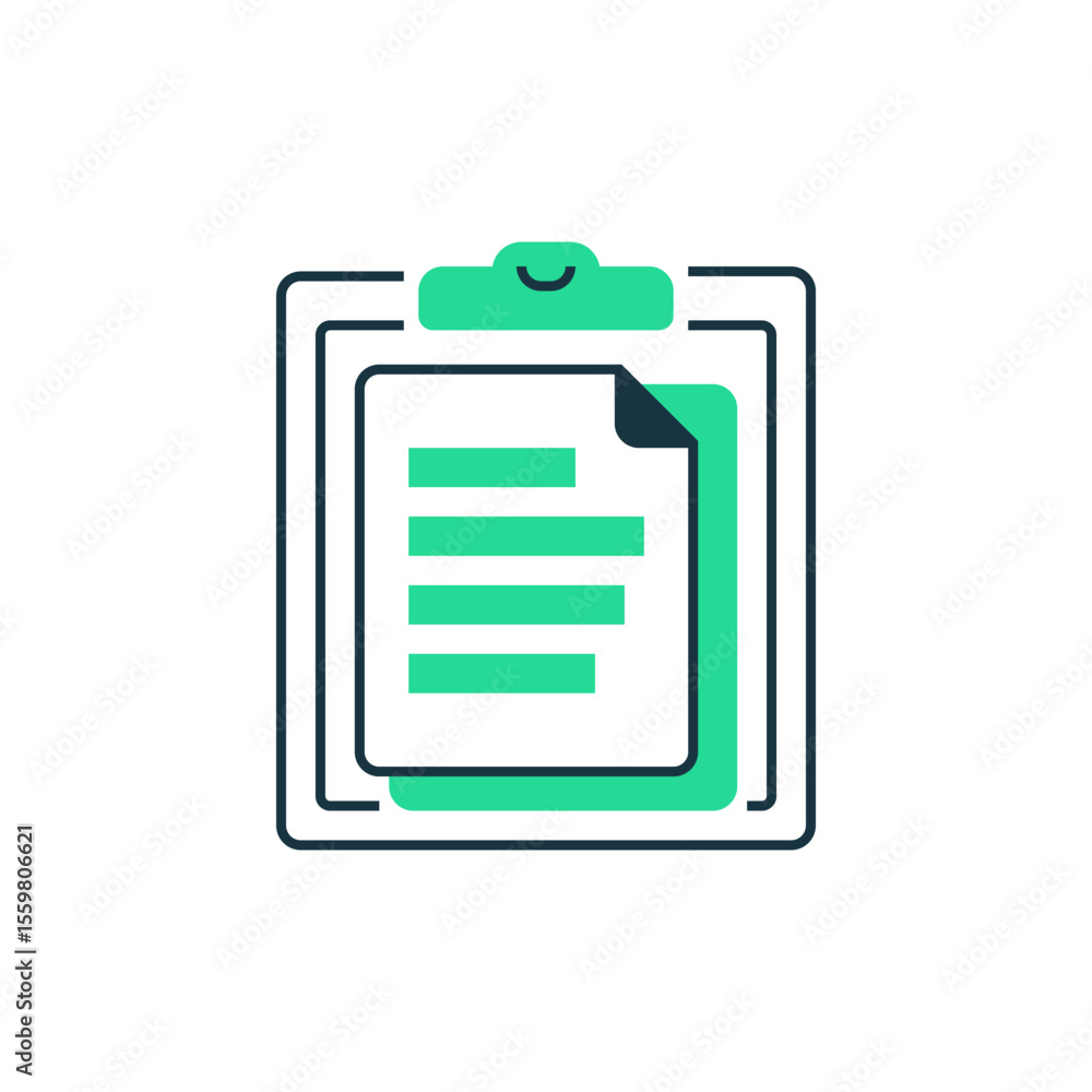 Poster clipboard with paper two tone color icon. linear style sign for mobile concept and web design. outli