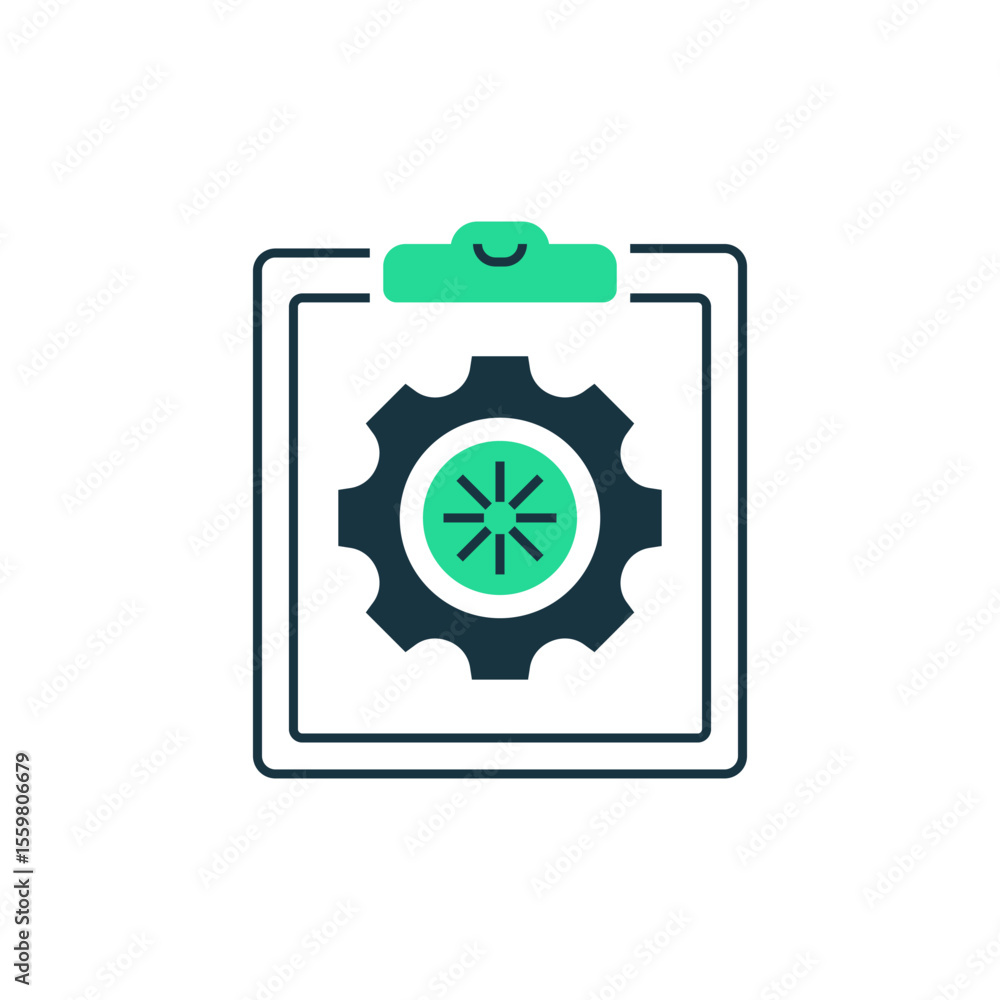 Poster task progress two tone color icon. linear style sign for mobile concept and web design. outline vect