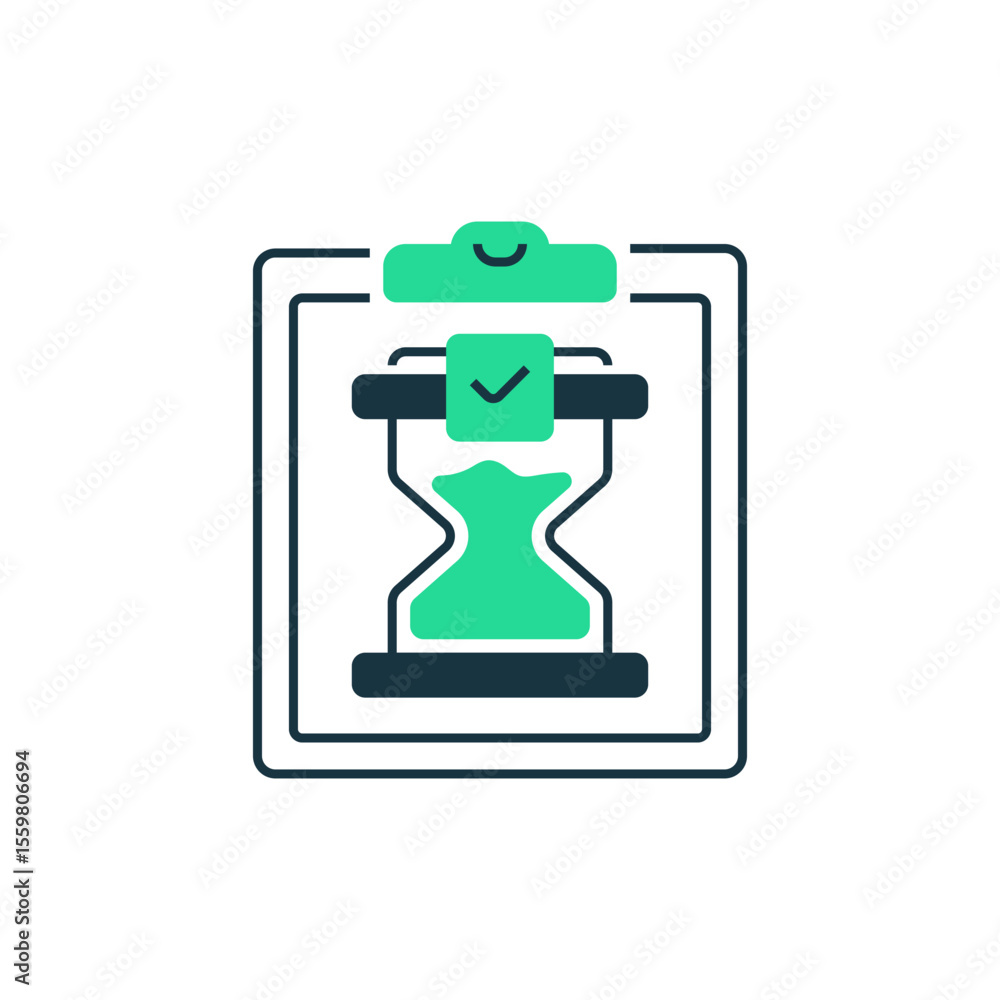 Poster pending tasks two tone color icon. linear style sign for mobile concept and web design. outline vect