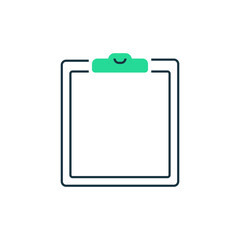 Clipboard Two Tone Color Icon. linear style sign for mobile concept and web design. Outline vector icon.