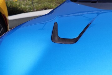 Futuristic brandless sleek sports car hood