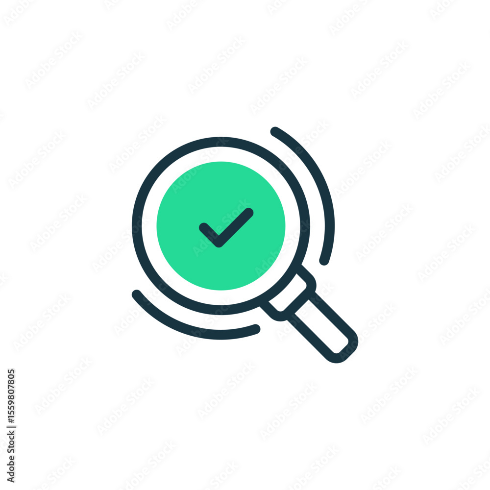 Poster magnifying glass two tone color icon. linear style sign for mobile concept and web design. outline v
