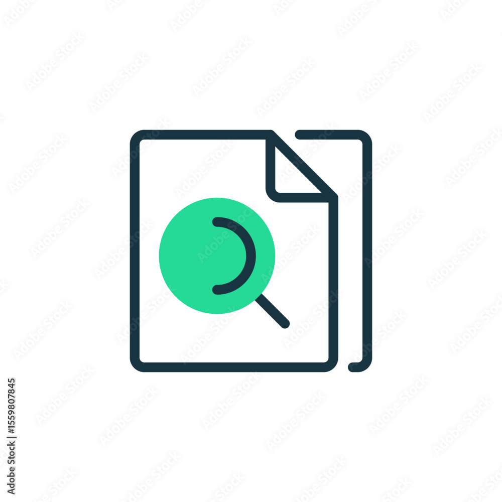 Poster document review two tone color icon. linear style sign for mobile concept and web design. outline ve
