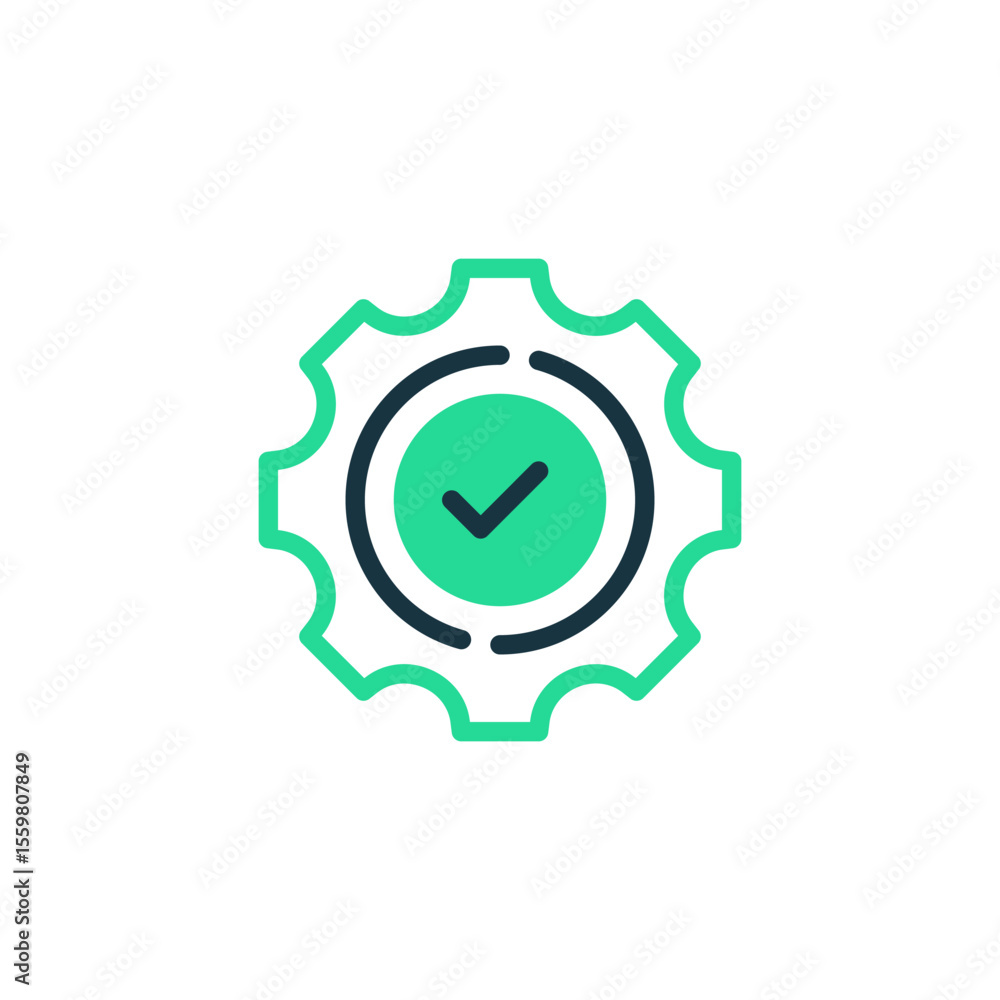 Poster quality control two tone color icon. linear style sign for mobile concept and web design. outline ve