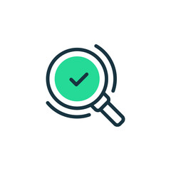 Magnifying Glass Two Tone Color Icon. linear style sign for mobile concept and web design. Outline vector icon.