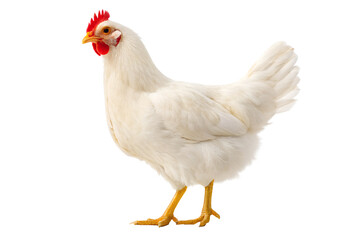 Fototapeta premium White Leghorn Chicken A Stunning Portrait of Poultry Elegance