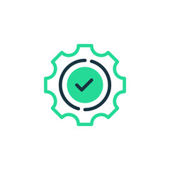 Quality Control Two Tone Color Icon. linear style sign for mobile concept and web design. Outline vector icon.