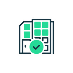 Structural Check Two Tone Color Icon. linear style sign for mobile concept and web design. Outline vector icon.