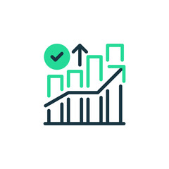 Statistical Graph Two Tone Color Icon. linear style sign for mobile concept and web design. Outline vector icon.