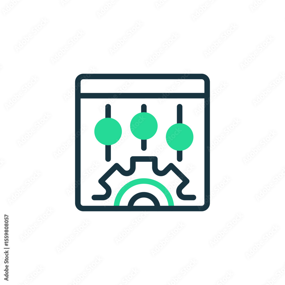 Poster control panel two tone color icon. linear style sign for mobile concept and web design. outline vect