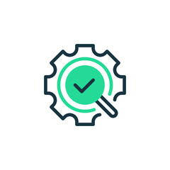 Machine Inspection Two Tone Color Icon. linear style sign for mobile concept and web design. Outline vector icon.