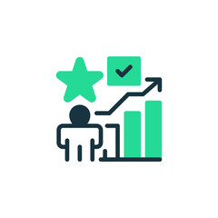 Improvement Plan Two Tone Color Icon. linear style sign for mobile concept and web design. Outline vector icon.