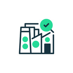 Factory Inspection Two Tone Color Icon. linear style sign for mobile concept and web design. Outline vector icon.