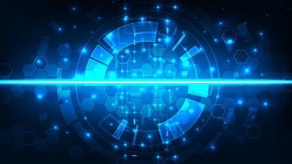 Digital hud sci-fi technology adstract blue light background