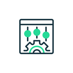 Control Panel Two Tone Color Icon. linear style sign for mobile concept and web design. Outline vector icon.