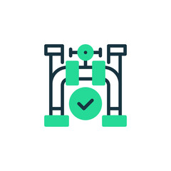 Pipeline Check Two Tone Color Icon. linear style sign for mobile concept and web design. Outline vector icon.