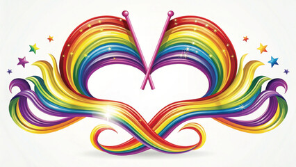 Abstract colorful rainbow wave pattern vector art background design