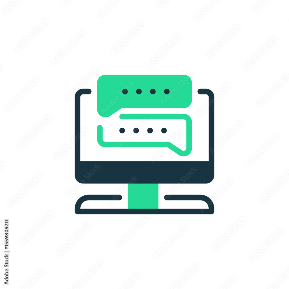 Poster chat conversation two tone color icon. linear style sign for mobile concept and web design. outline 