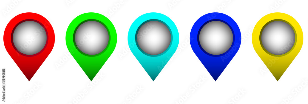 Aufkleber set of colourful map pointers png design